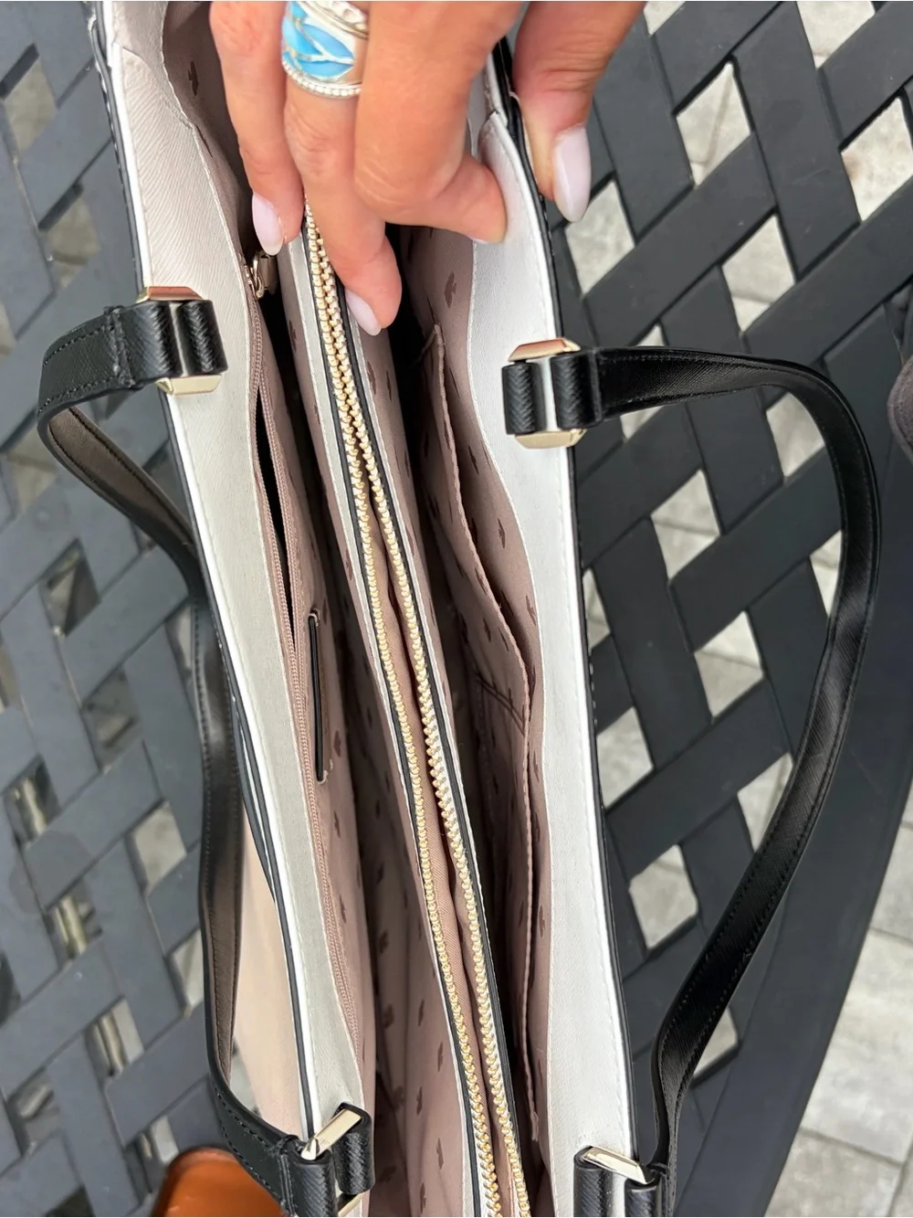 Kate Spade New York Staci Colorblock Laptop Tote - Warm Beige Multi